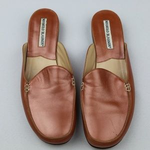 Manolo Blahnik Shoes Mules Womens 35.5 Copper Flat